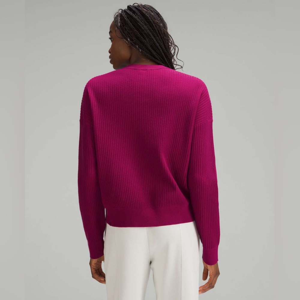 Lululemon Cotton-Blend Ribbed Sweater Wild Berry / Ripened Raspberry - Picture 2 of 8